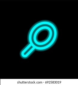 Hand mirror blue glowing neon ui ux icon. Glowing sign logo vector