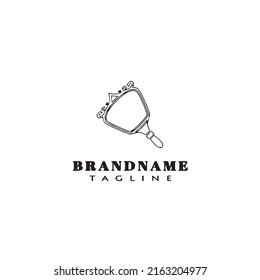 hand mirror cartoon logo icon design template modern vector illustration