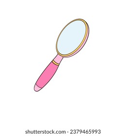 hand mirror color vector illustration