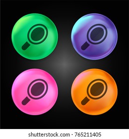 Hand mirror crystal ball design icon in green - blue - pink and orange.