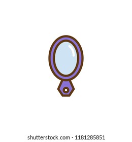 Hand mirror filled outline icon, line vector sign, linear colorful pictogram isolated on white. makeup symbol, logo illustration. Pixel perfect vector graphics
