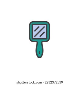 Hand mirror filled outline icon, line vector sign, linear colorful pictogram isolated on white. Symbol, logo illustration. Vector graphics
