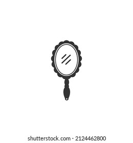 Hand mirror flat icon. Vector