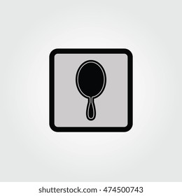 Hand mirror flat square icon