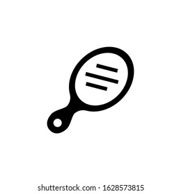 Hand mirror icon in black flat shape design isolated on white background
