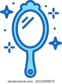 Hand Mirror Icon Blue Vector Illustration