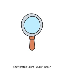 Hand Mirror Icon in color icon, isolated on white background 
