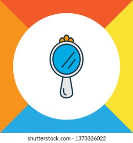 Hand mirror icon colored line symbol. Premium quality isolated peeper element in trendy style.