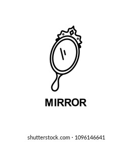 hand mirror icon. Element of women accessories with names icon for mobile concept and web apps. Thin line hand mirror icon can be used for web and mobile. Premium icon on white background