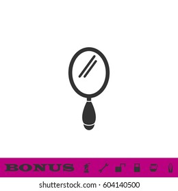 Hand Mirror icon flat. Black pictogram on white background. Vector illustration symbol and bonus button