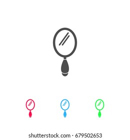 Hand Mirror icon flat. Color pictogram on white background. Vector illustration symbol and bonus icons