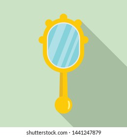 Hand mirror icon. Flat illustration of hand mirror vector icon for web design
