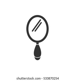 Hand Mirror icon flat. Illustration isolated on white background. Vector grey sign symbol