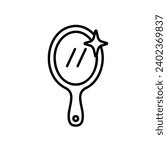 Hand mirror icon for grooming
