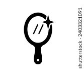Hand mirror icon for grooming
