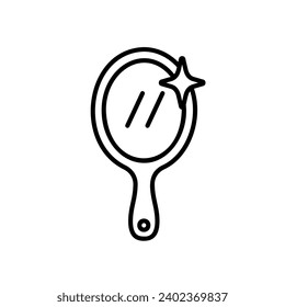 Hand mirror icon for grooming
