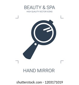 hand mirror icon. high quality filled hand mirror icon on white background. from beauty collection flat trendy vector hand mirror symbol. use for web and mobile