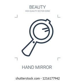 hand mirror icon. high quality line hand mirror icon on white background. from beauty collection flat trendy vector hand mirror symbol. use for web and mobile