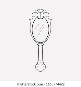 Hand mirror icon line element. Vector illustration of hand mirror icon line isolated on clean background for your web mobile app logo design.