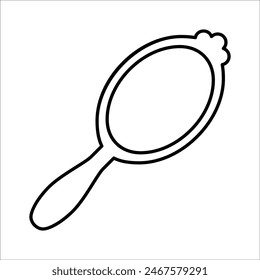 Hand Mirror Icon Line Vector graphics