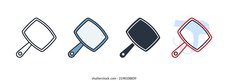 hand mirror icon logo vector illustration. hand mirror symbol template for graphic and web design collection