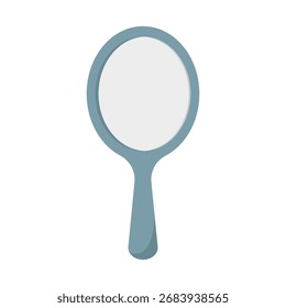 Hand mirror icon. Oval looking glass. Personal beauty tool. Cosmetic Vector object. EPS 10.