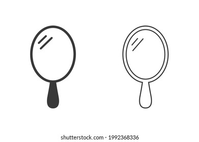 Icono Espejo Mano Juego de Símbolo Ilustración Vector Ilustración
