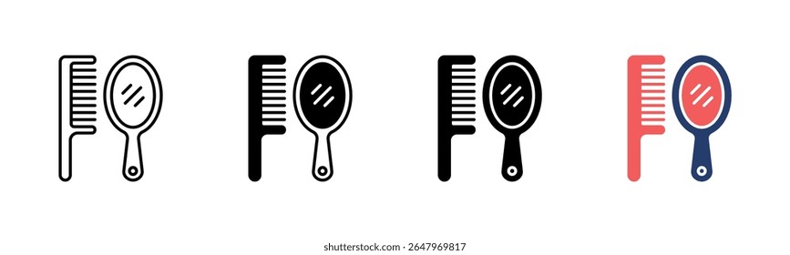 Hand Mirror icon sheet multiple style collection