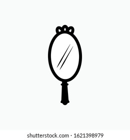 Hand Mirror Icon Symbol Vector Illustration.