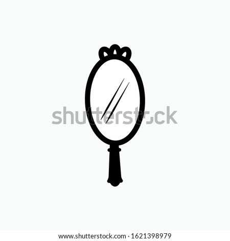 Hand Mirror Icon Symbol Vector Illustration.
