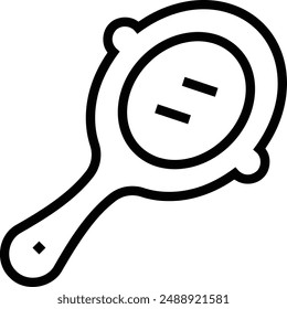 hand mirror icon. Thin linear style design isolated on white background