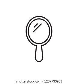 hand mirror icon vector design. barbershop icon design line style