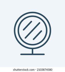 hand mirror icon vector from home decoration collection. Thin line hand mirror outline icon vector illustration. Linear symbol for use on web and mobile apps, logo, print media