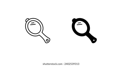 hand mirror icon with white background vector stock illustration