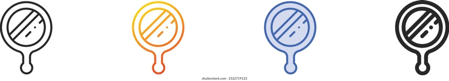 hand mirror icon.Thin Linear, Gradient, Blue Stroke and bold Style Design Isolated On White Background