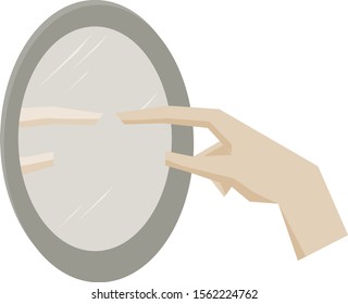 Handspiegel, Illustration, Vektorgrafik auf weißem Hintergrund.