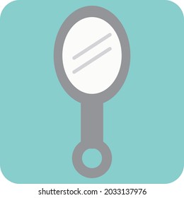 Hand mirror, illustration, vector, on a white background.