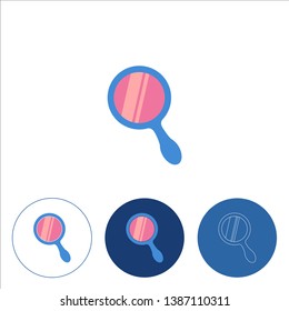 Hand mirror line icon. Editable stroke. Vector illustration