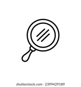 Hand mirror line icon isolated on white background