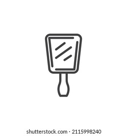 Icono de línea espejo manual. signo de estilo lineal para concepto móvil y diseño web. Icono de vector de contorno de reflejo. Símbolo, ilustración del logotipo. Gráficos vectoriales