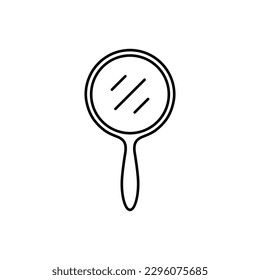 Hand mirror line icon, outline vector sign, linear style pictogram isolated on white. Symbol, logo illustration. 