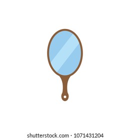 Hand Mirror, Makeup Small Mirror Vector Icon Color