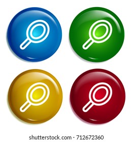 Hand mirror multi color gradient glossy badge icon set. Realistic shiny badge icon or logo mockup