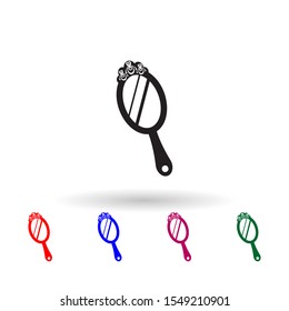 Hand mirror multi color icon. Simple glyph, flat vector of beauty salon icons for ui and ux, website or mobile application
