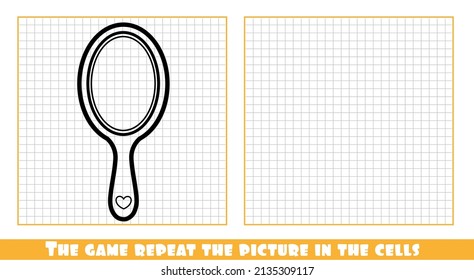 Hand mirror outline the game repeat the picture in the cells
