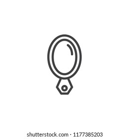 Hand mirror outline icon. linear style sign for mobile concept and web design. makeup simple line vector icon. Symbol, logo illustration. Pixel perfect vector graphics