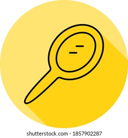 hand mirror outline icon in long shadow style