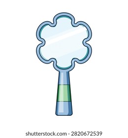 Hand mirror providing visual feedback for individuals practicing speech exercises and communication skills, aiding in therapy and self improvement activities