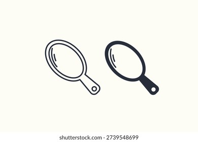 Hand mirror reflection symbol icon.
