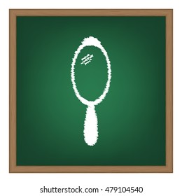 Hand Mirror sign. Flat style black icon on white.